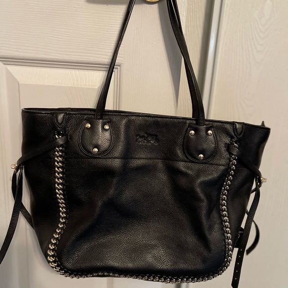 Beautiful soft black leather Coach bag. - Picture 1 of 5